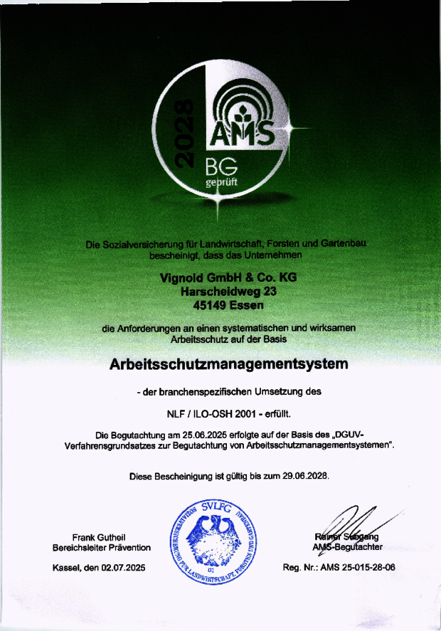 AMS Zeritifzierung 2025-2028 Urkunde AMS Zertifizierung